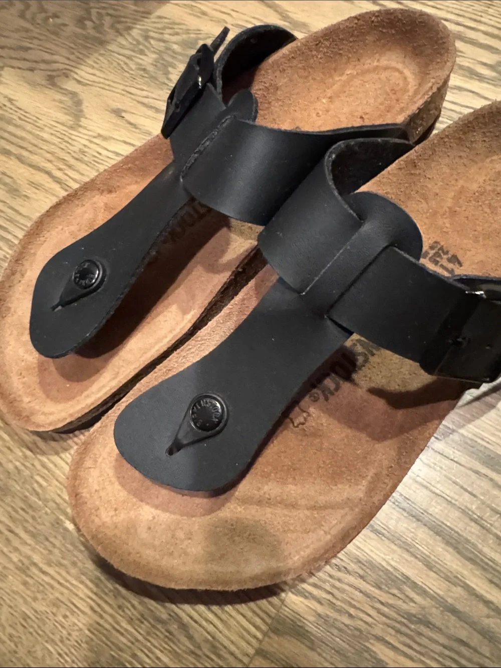 Birkenstock Black Suede Footbed Sandals